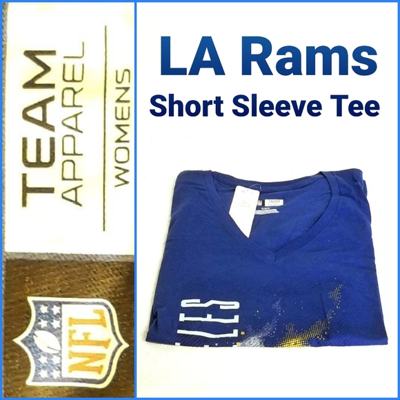 🆕️ Women's LA Rams V-Neck Tee size Large - NIP - Picture 1 of 6